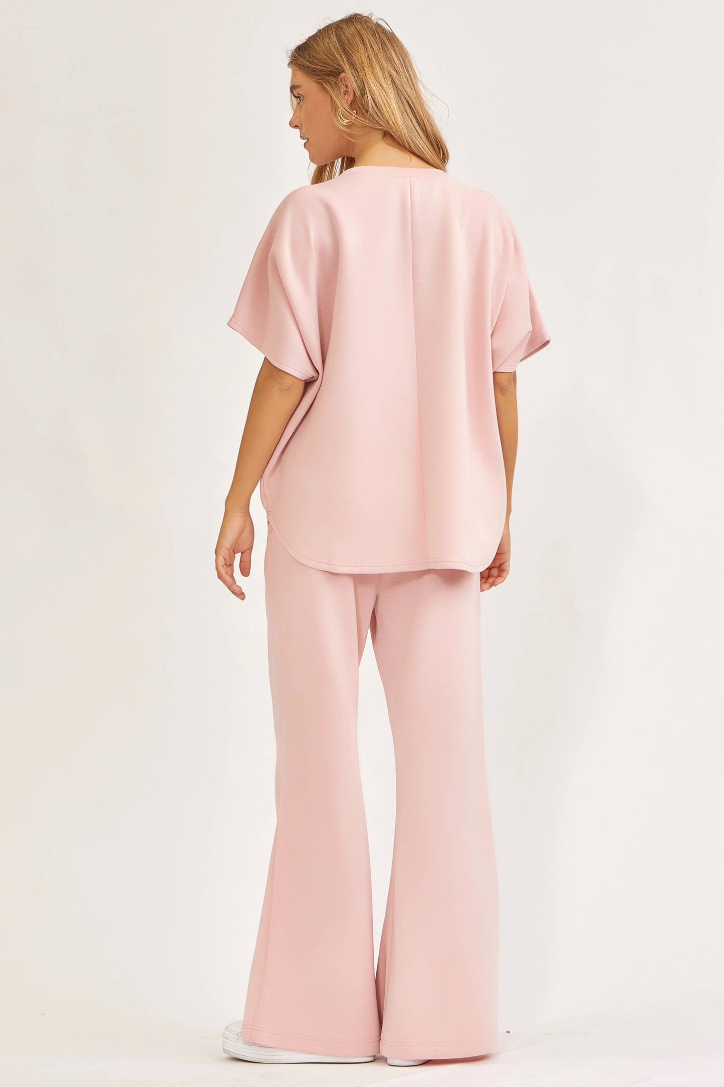 Poncho Top + Bell Bottom Modal Set: BLUSH