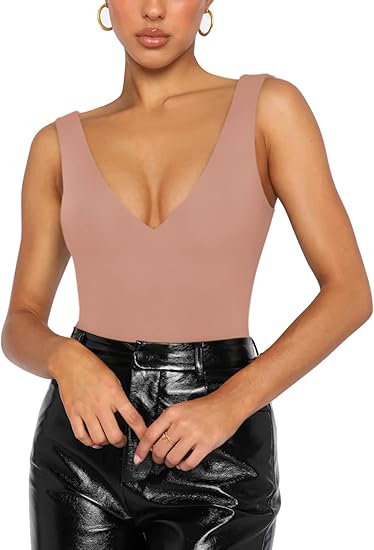 Nude V-neck Bodysuit XXL