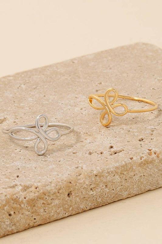 Wavy Wire Cross Band Ring