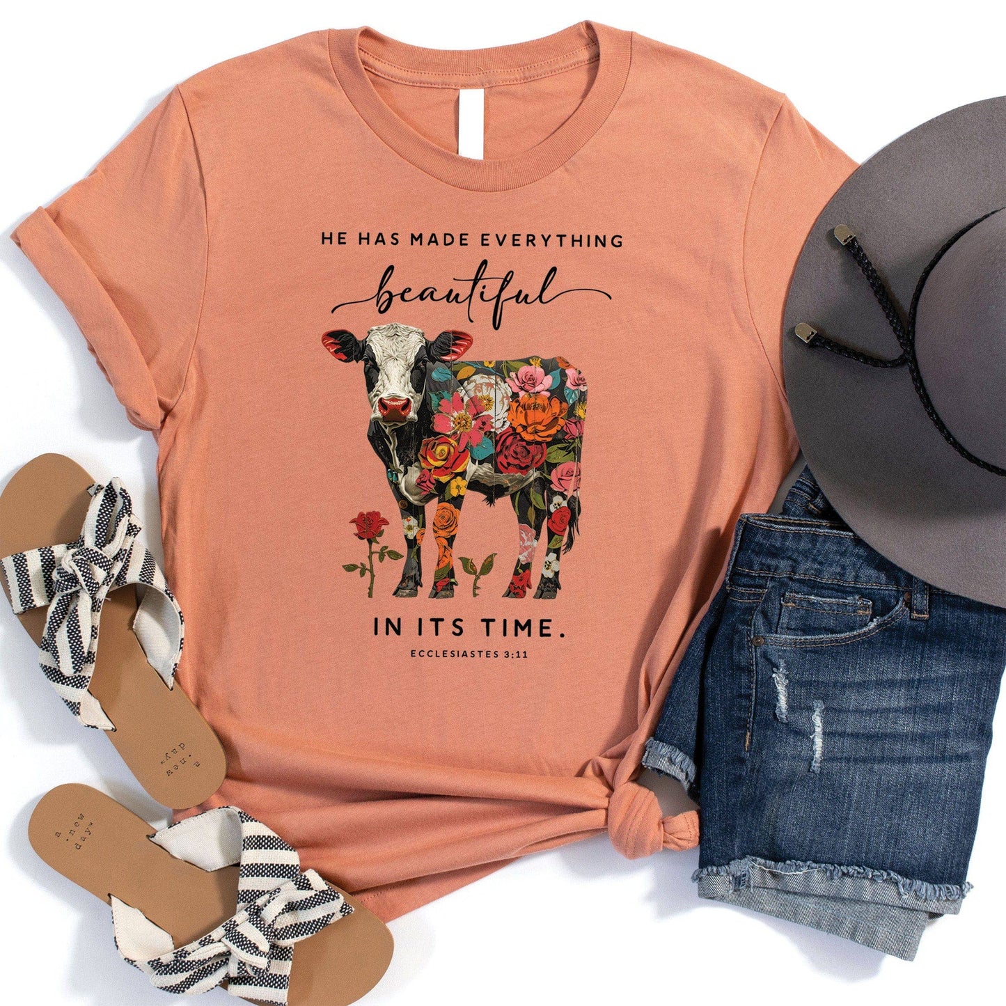 He Has Made Everything Beautiful Tee: Heather Terracotta