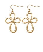 Cross-Shaped Flower Earrings