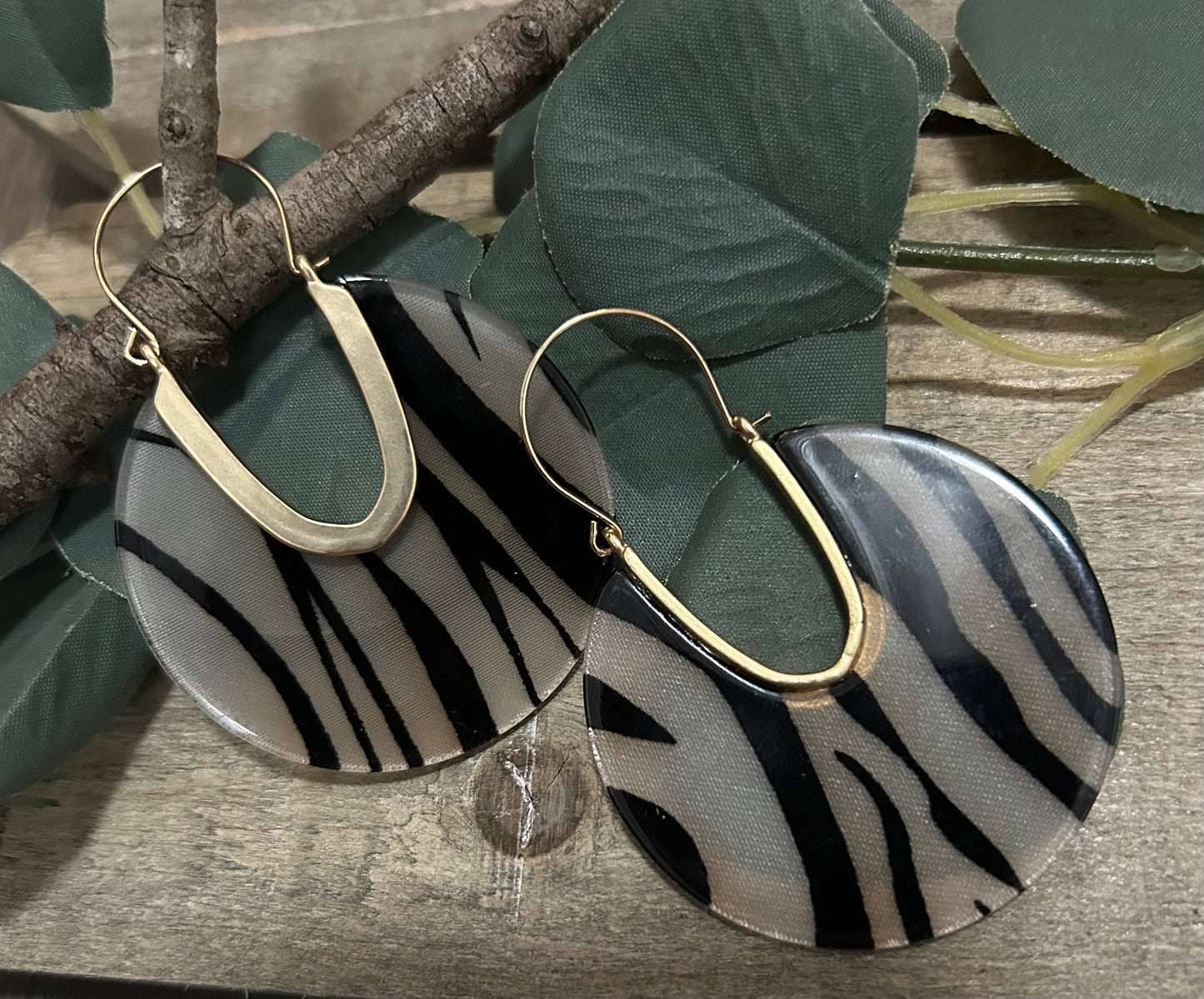 Zebra Print Drop Earrings