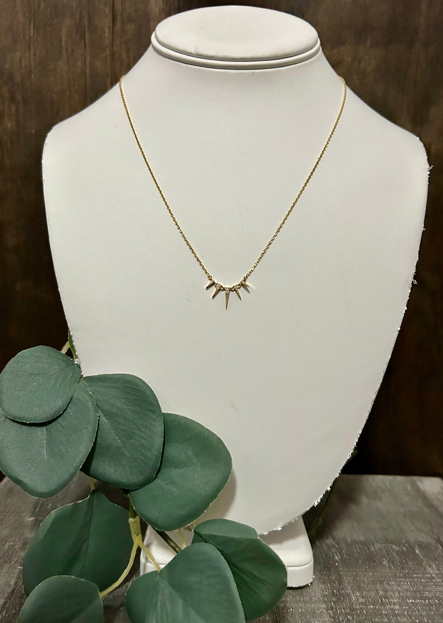 Gold Spike Fan Necklace