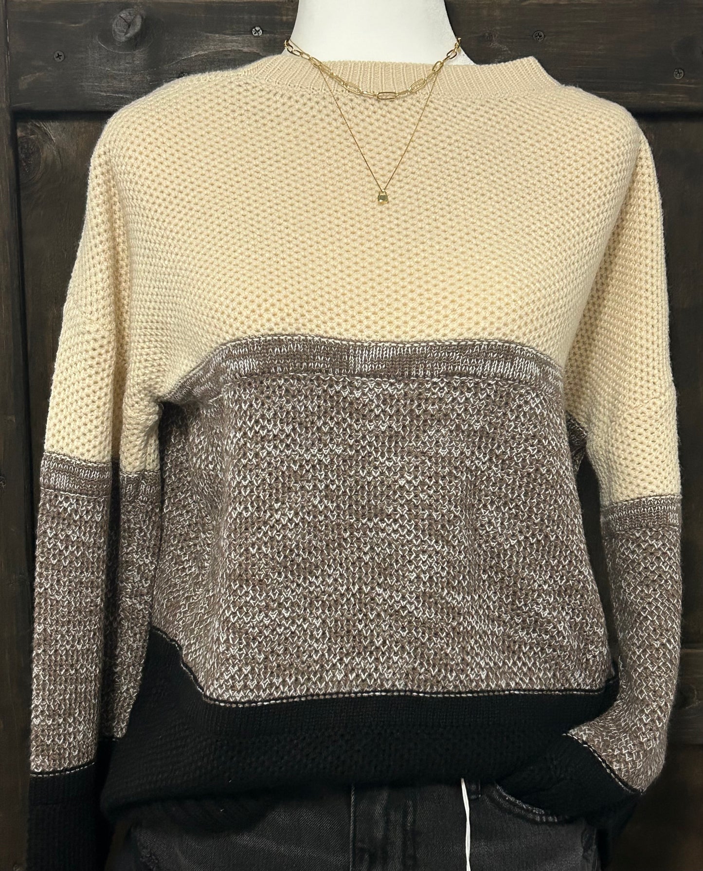 Tricolor Knit Sweater