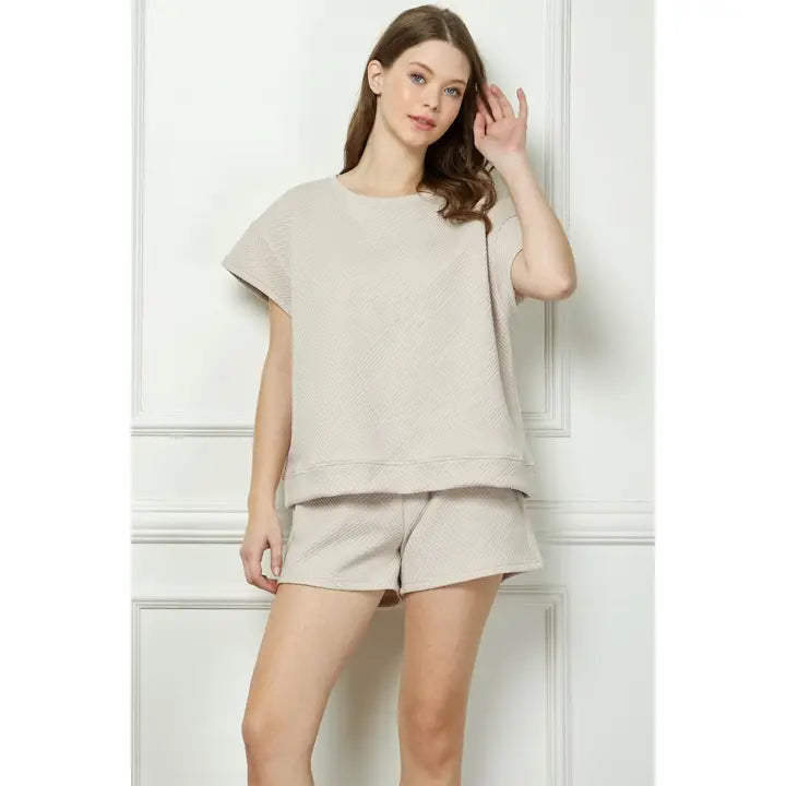 Patterned French Terry Short Set