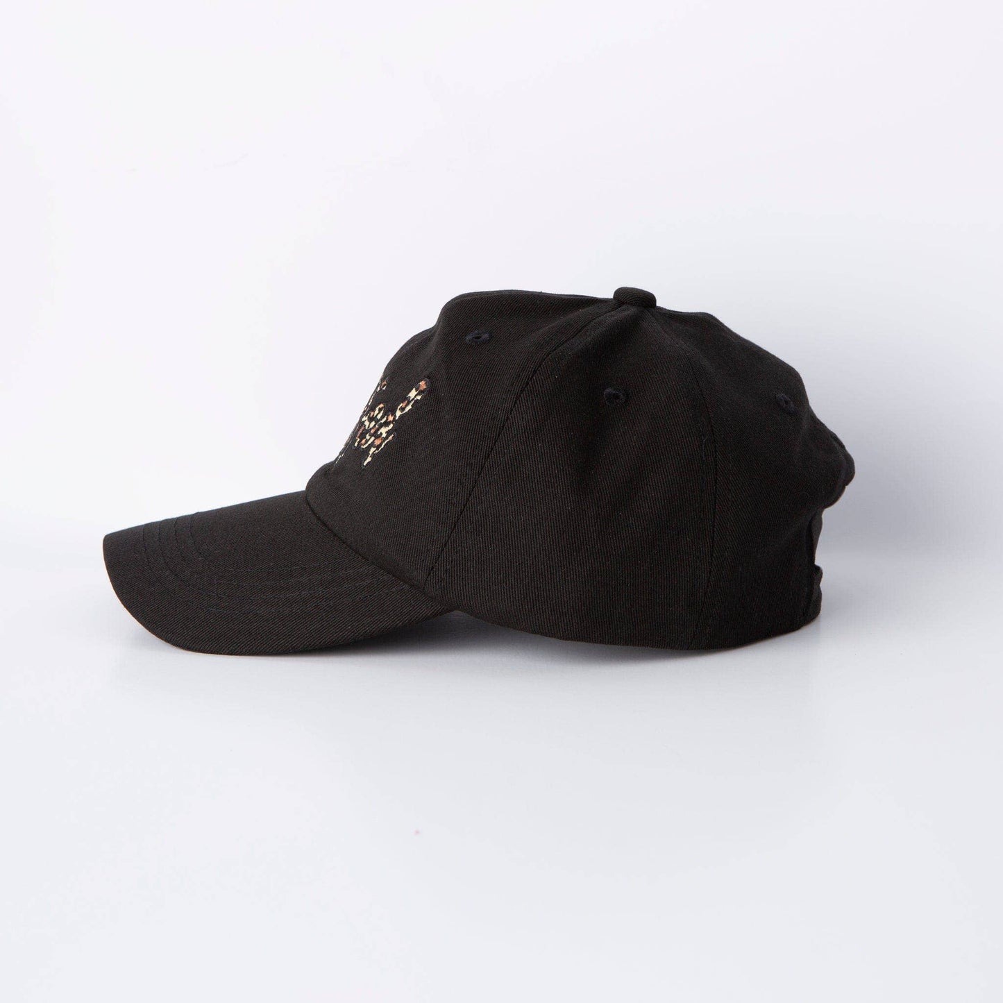 Blessed Leopard Hat: Solid Black (Pigment Dye) / One Size