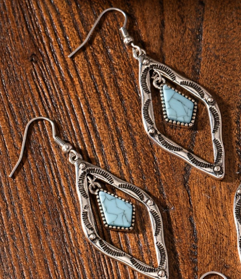 Turquoise Aztec Dangle Earring