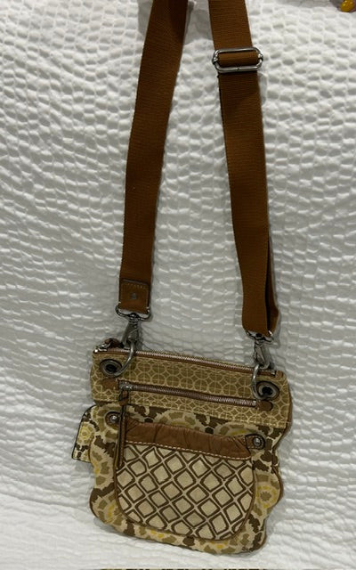Yellow and Brown Vintage FOSSIL Crossbody Bag