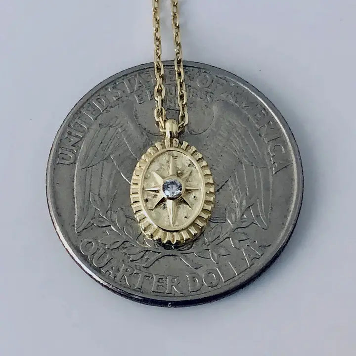 Gold Starburst Pendant Necklace