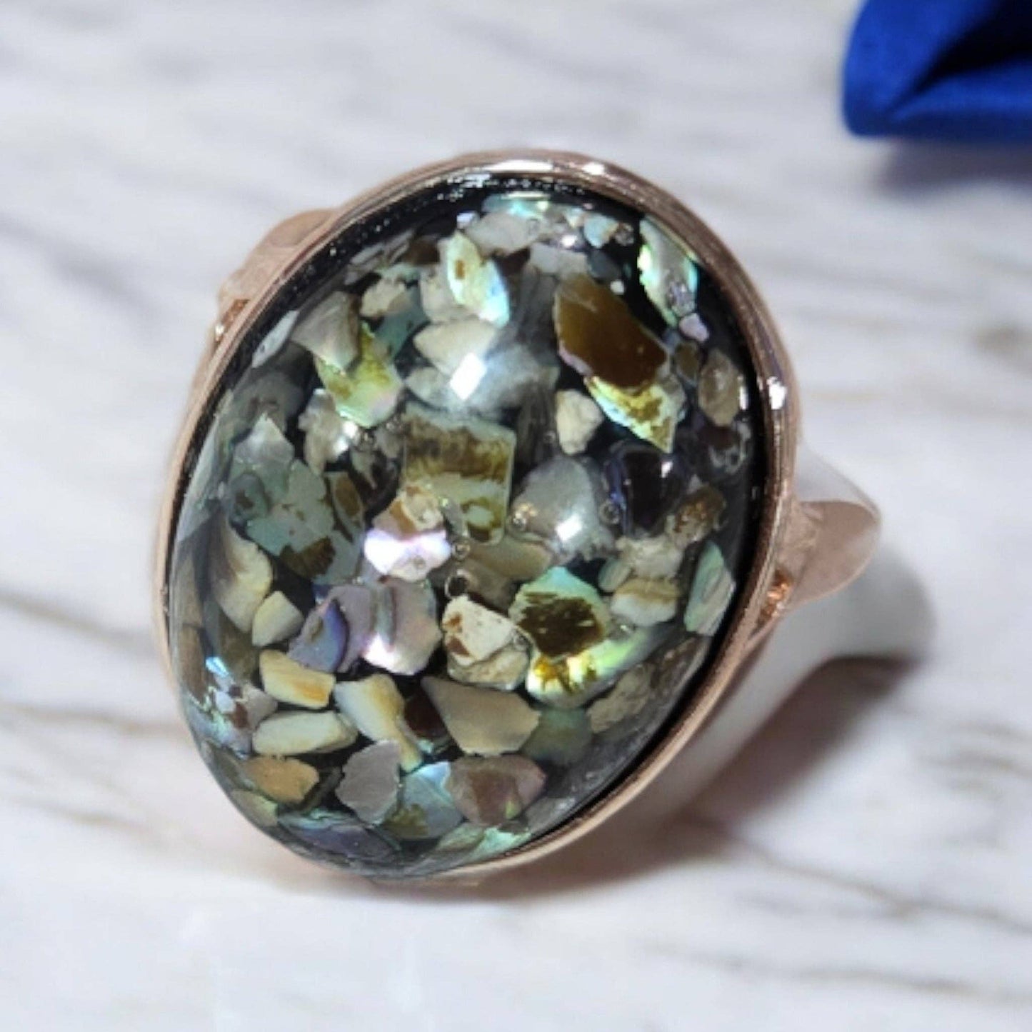 Down By The Beach Oyster Shell Statement Ring: 10