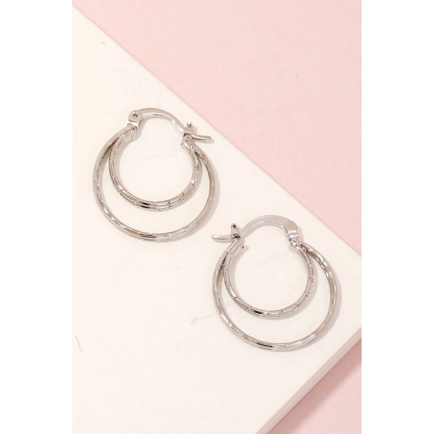 Pincatch Double Circle Hoop Earrings