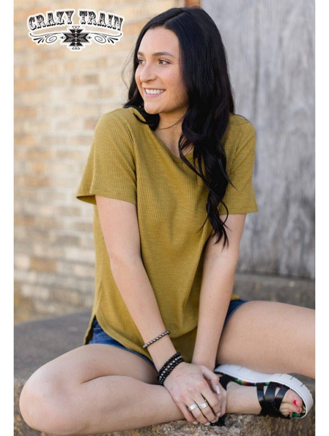 Crazy Train Solid Choice Tee in Chartreuse