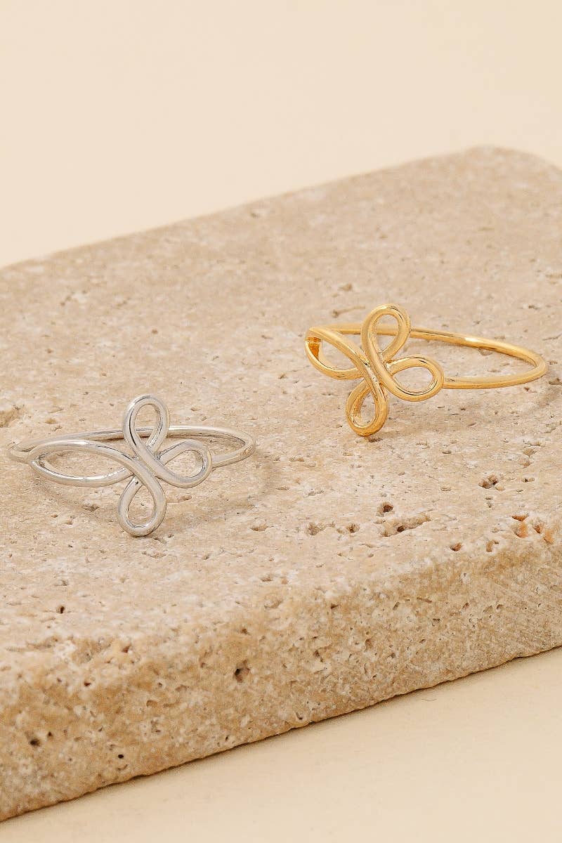 Wavy Wire Cross Band Ring