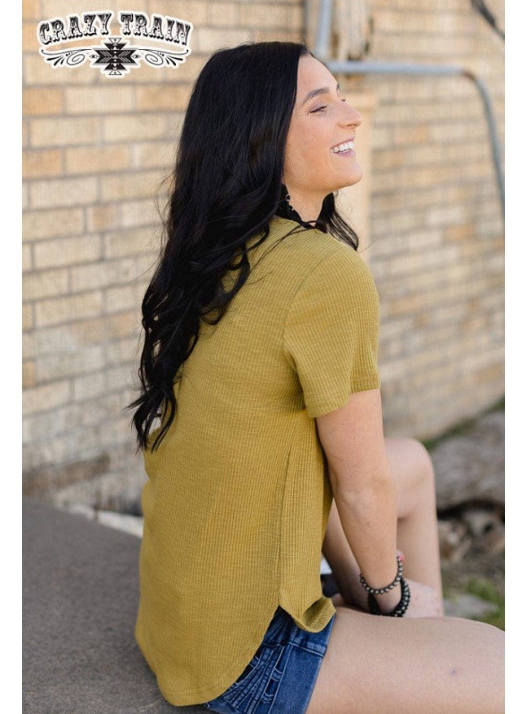 Crazy Train Solid Choice Tee in Chartreuse