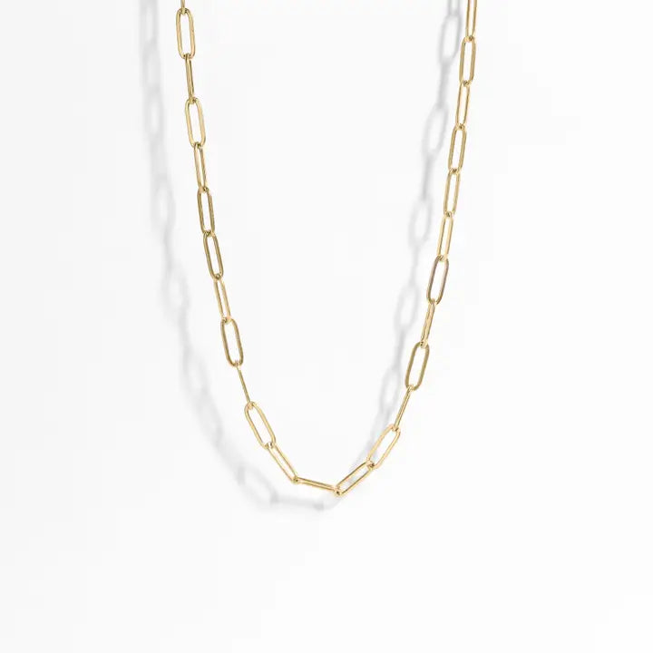 Gold Paperclip Chain Necklace