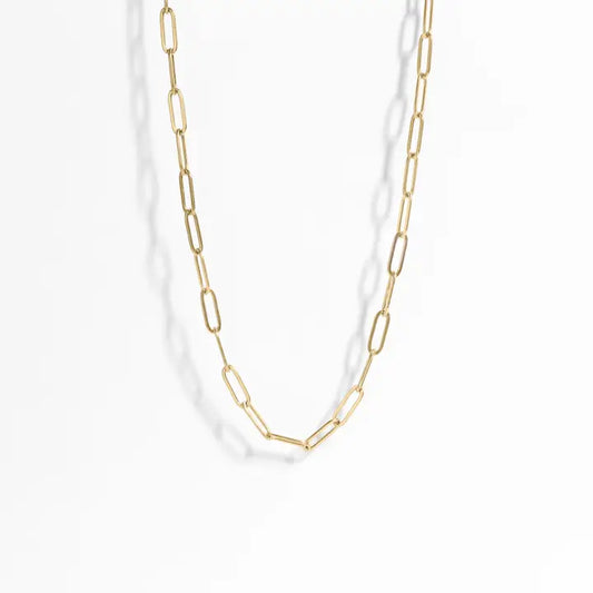 Gold Paperclip Chain Necklace