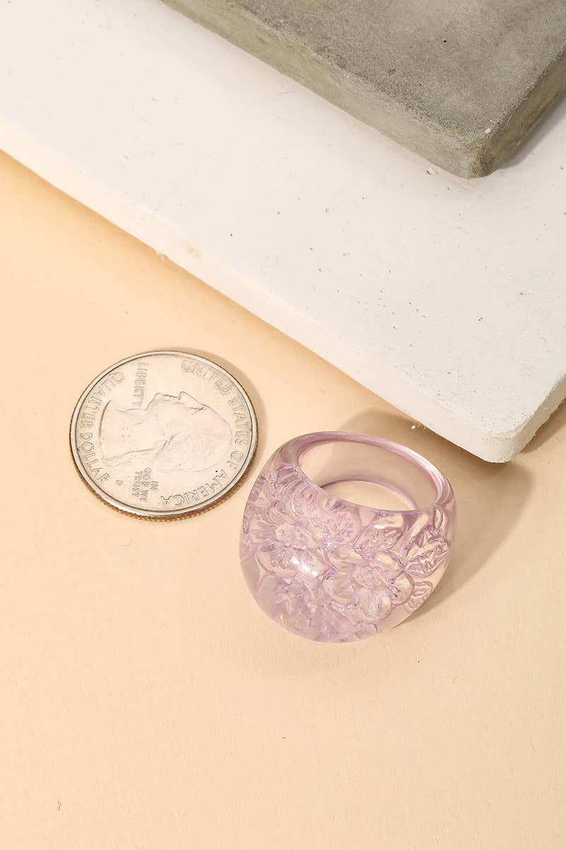 Flower Resin Dome Ring