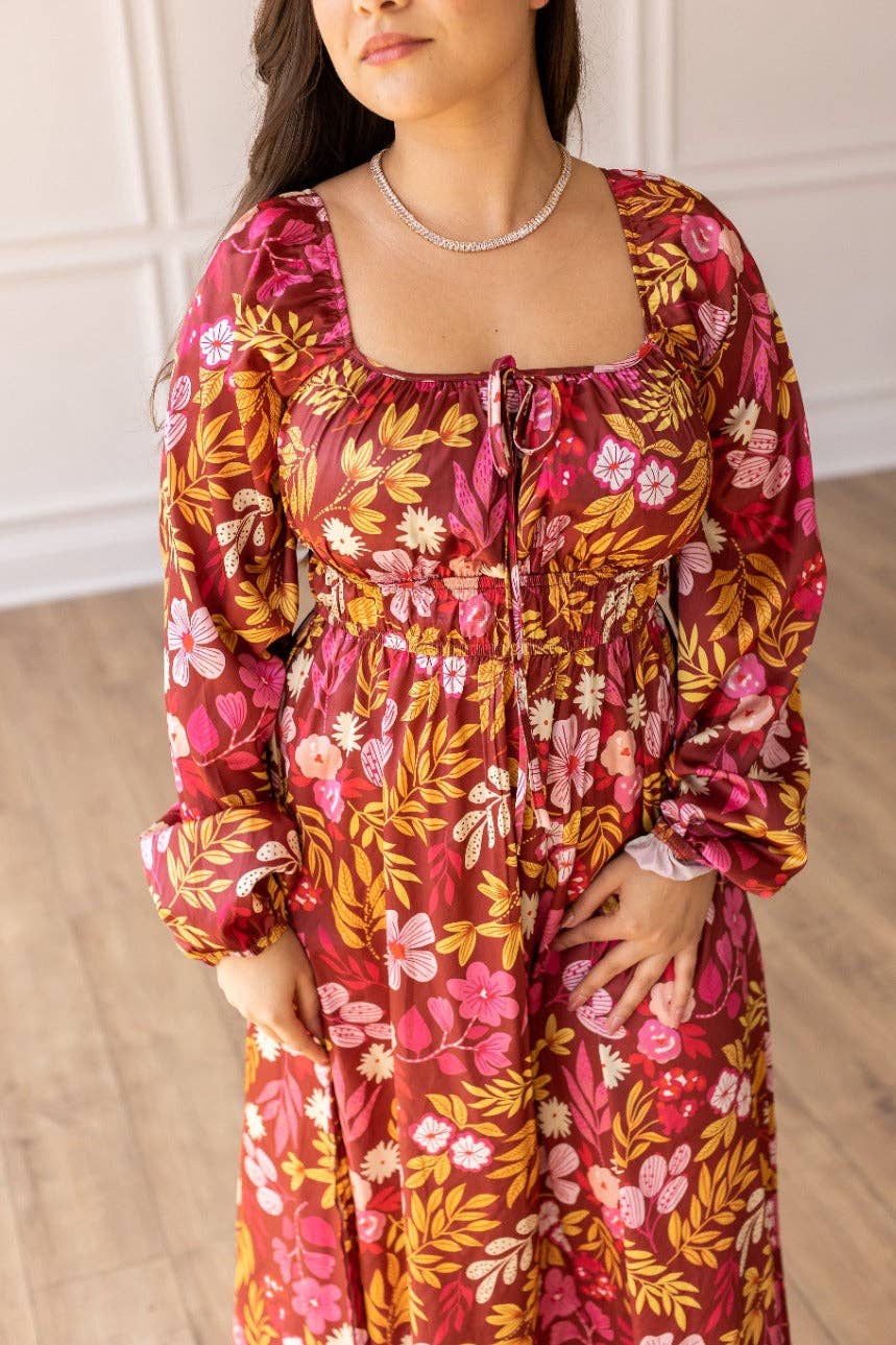 Wine Garden Romance Maxi Dress - SMALL