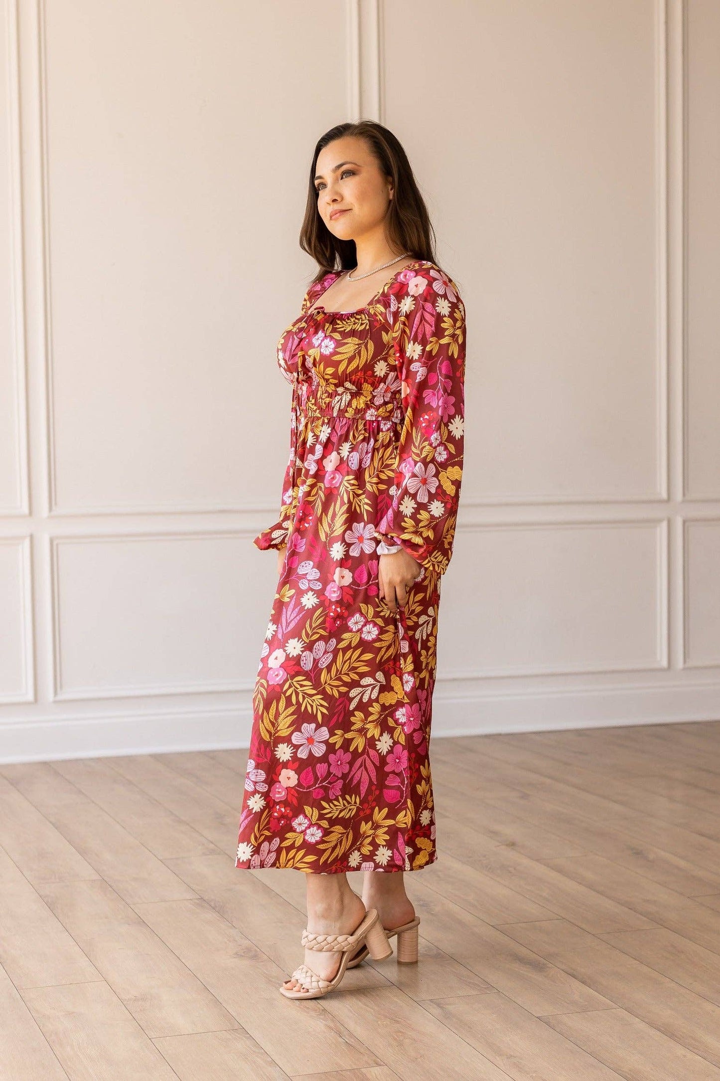 Wine Garden Romance Maxi Dress - SMALL