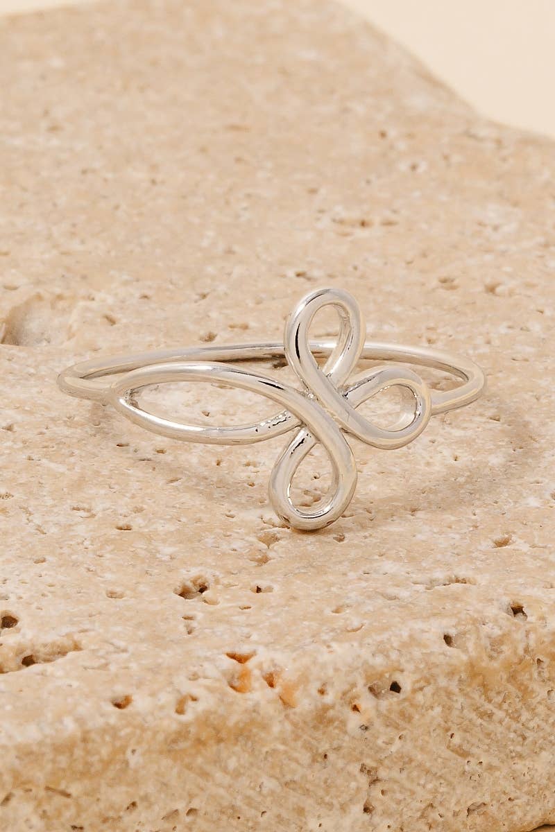 Wavy Wire Cross Band Ring