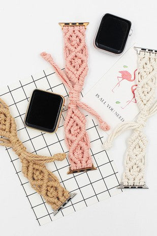 Apple Watch Band - Boho Macrame CORAL