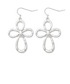 Cross-Shaped Flower Earrings