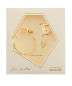 Open Cross Hoop Earrings