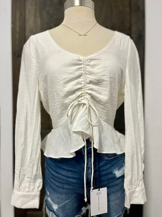 TCEC Peplum Cinched Blouse - L