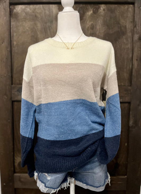 Doe & Rae Block Color Knit Sweater