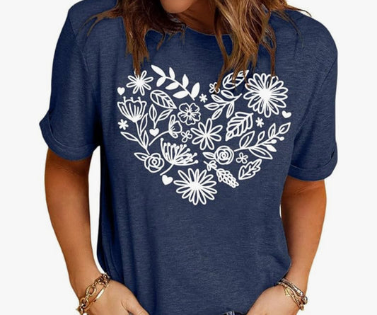 Wildflower Heart T-shirt - XL