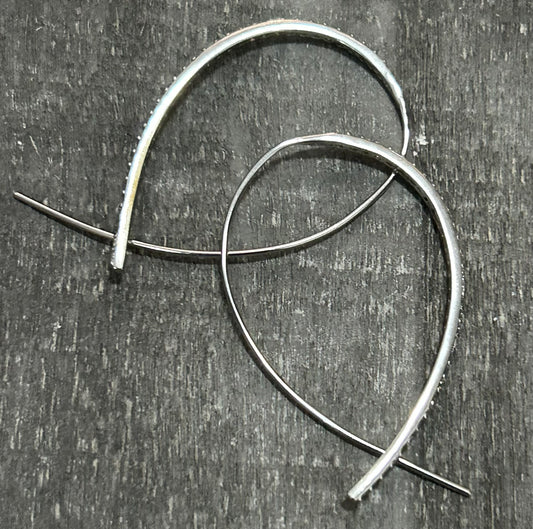 Silver Wire Thread Hoop Earrings