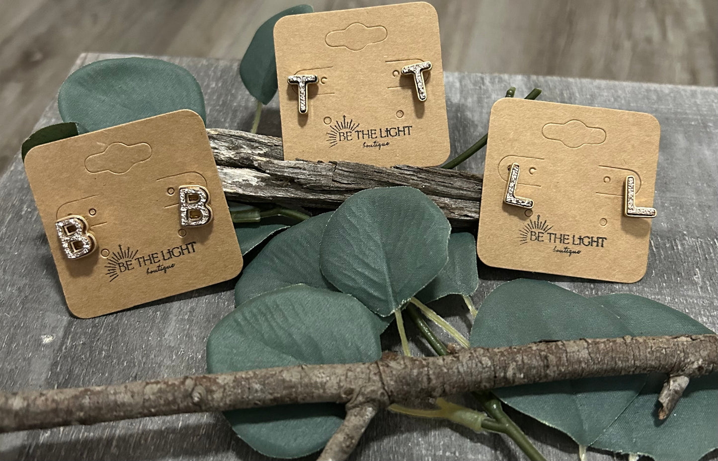 Gold Geode Letter Studs