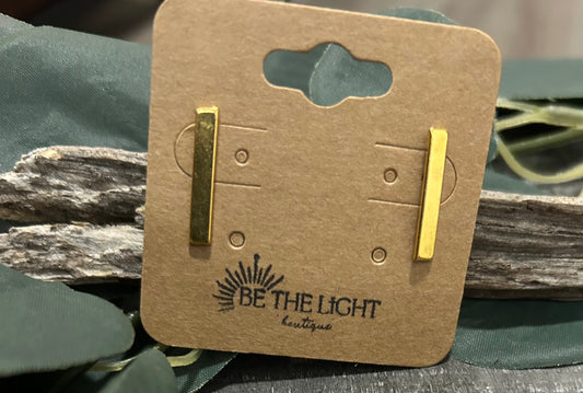 Gold Bar Post Earrings