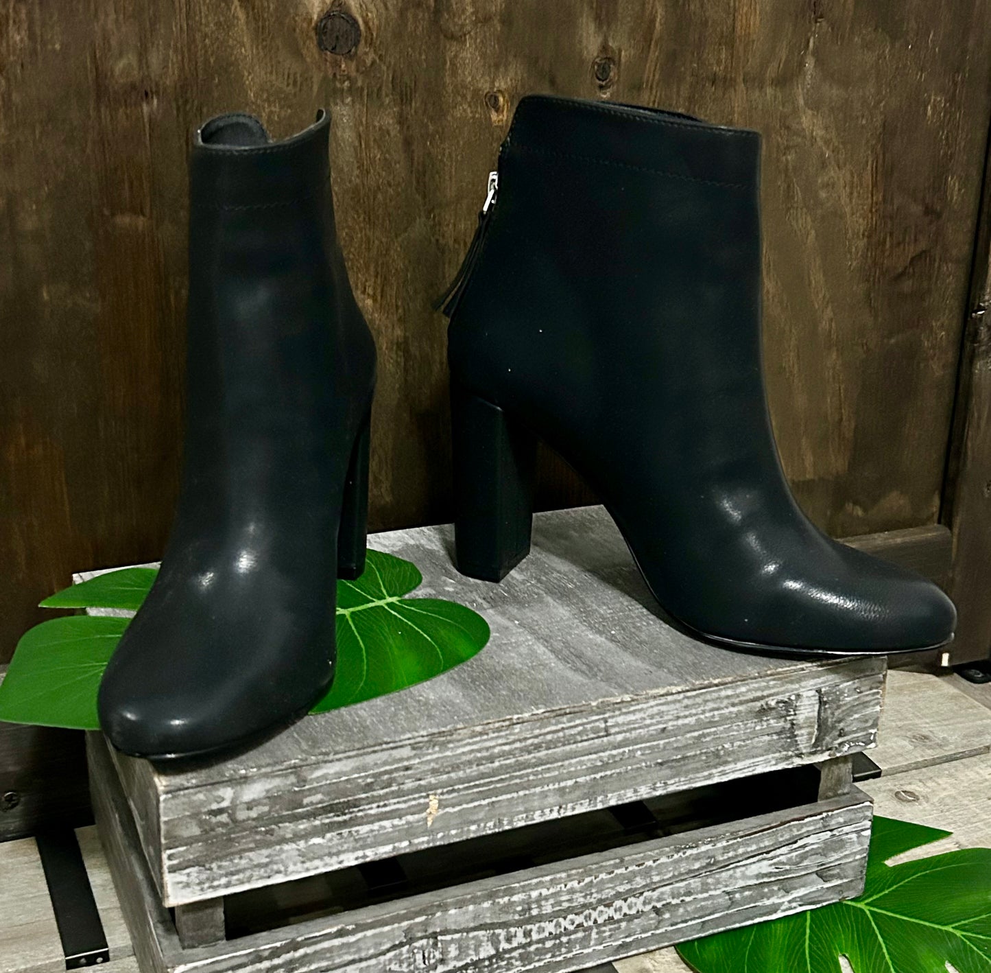 Black Leather Ankle Boot