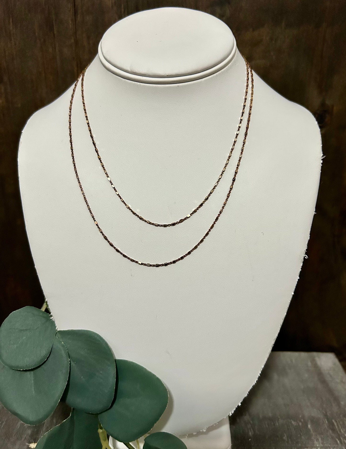 Antique Brass Layered Chain Necklace