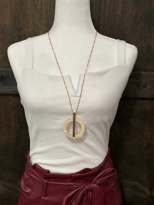 Opal Ring Gold Bar Necklace
