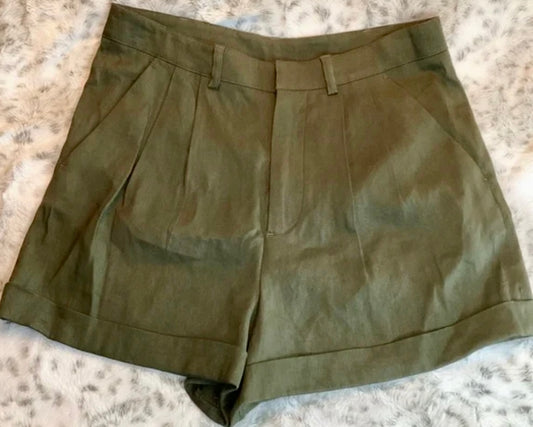 GILLI Army Green Linen Shorts