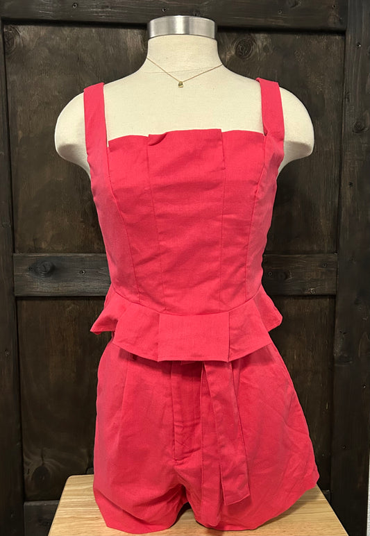 Peplum Tanktop & Shorts Set