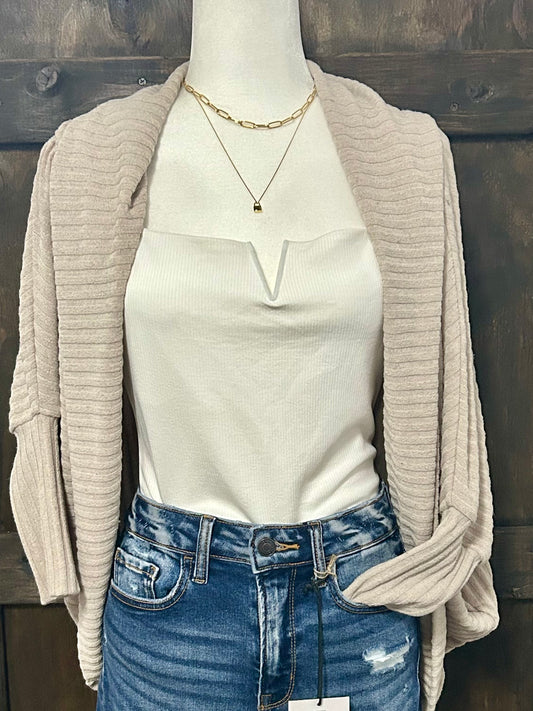 Endless Blu Bolero Drape Cardigan