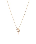 Gold Pave Cross CZ Necklace