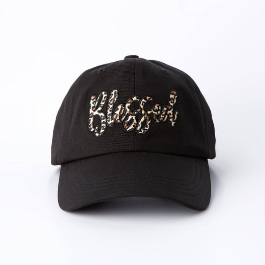 Blessed Leopard Hat: Solid Black (Pigment Dye) / One Size