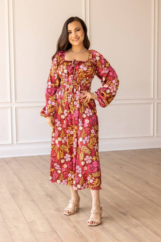 Wine Garden Romance Maxi Dress - SMALL