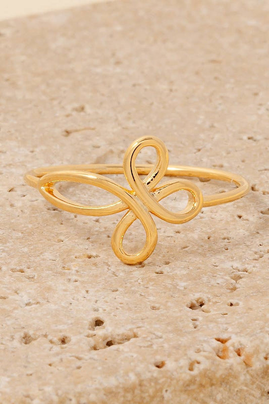 Wavy Wire Cross Band Ring