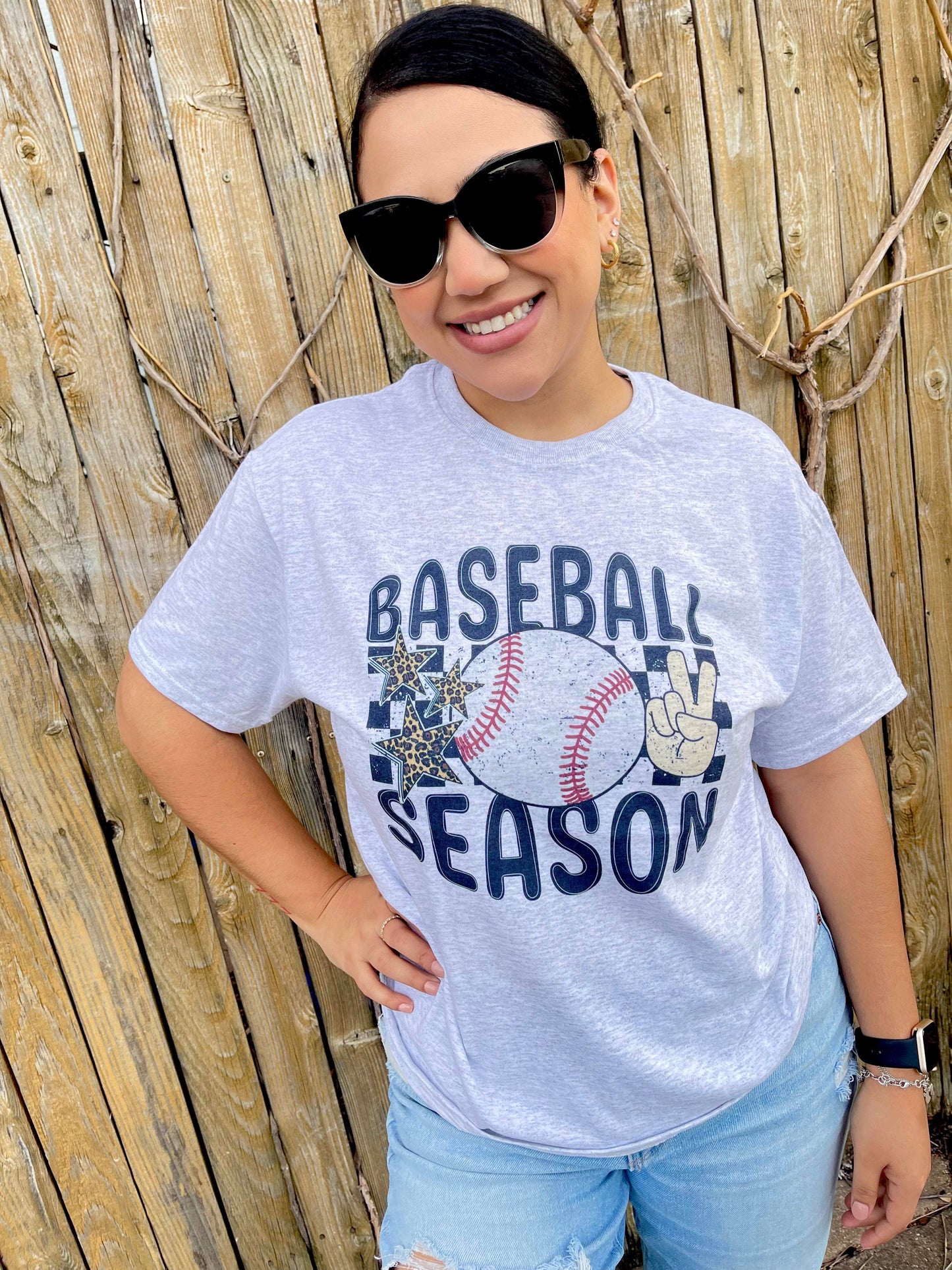 Baseball Season (T-Shirt): Jerzee Ash Grey