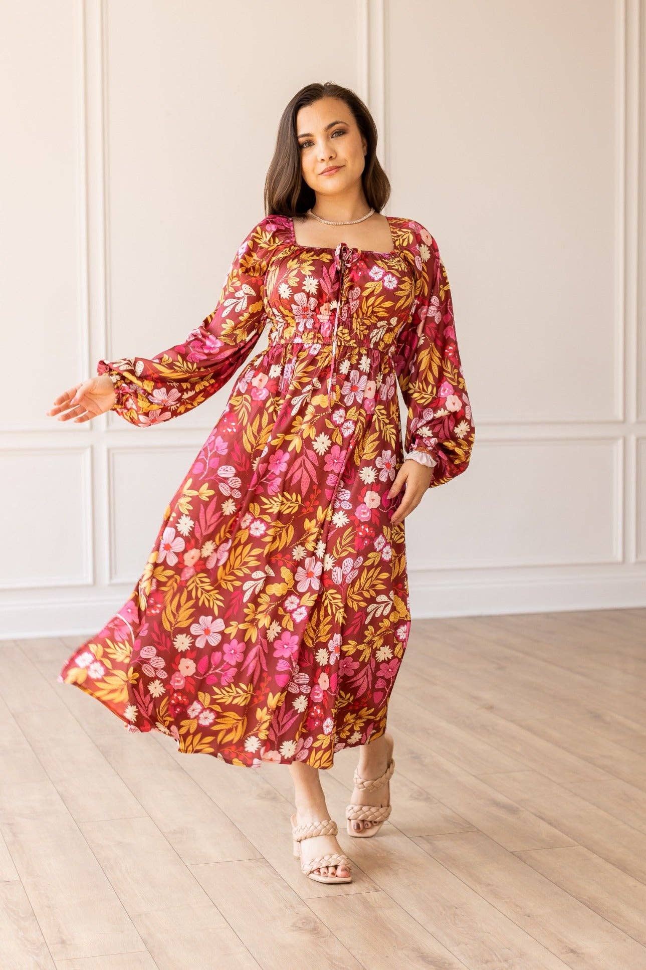 Wine Garden Romance Maxi Dress - SMALL