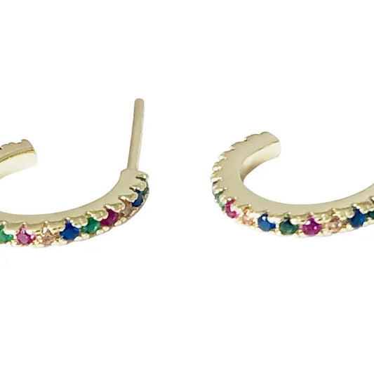 Rainbow Half Circle Huggies