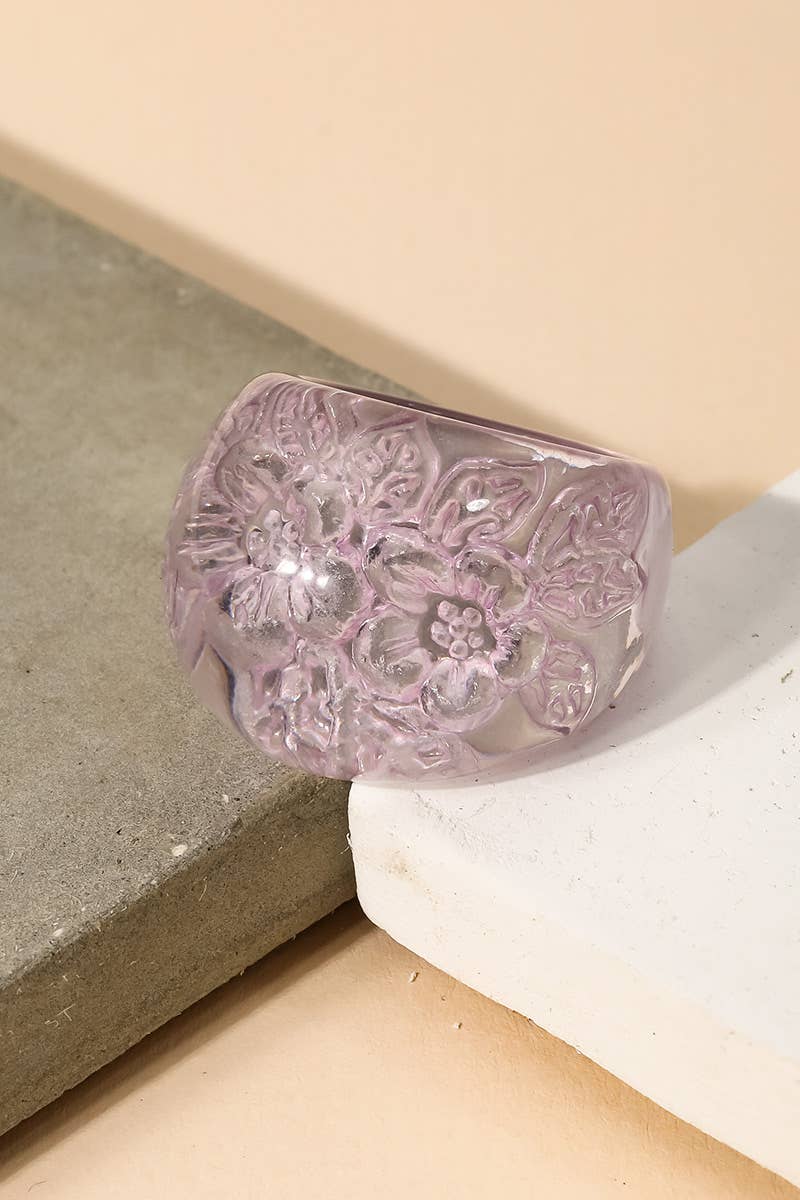 Flower Resin Dome Ring