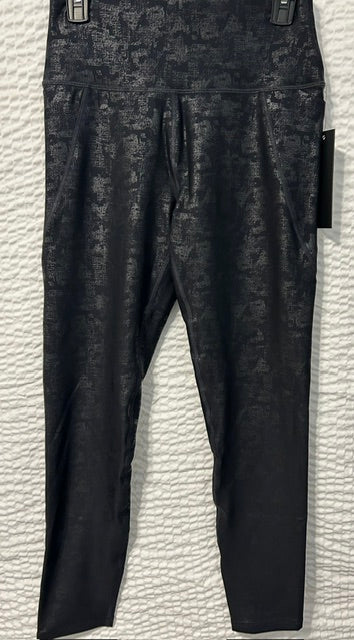 Black Foil Leggings L
