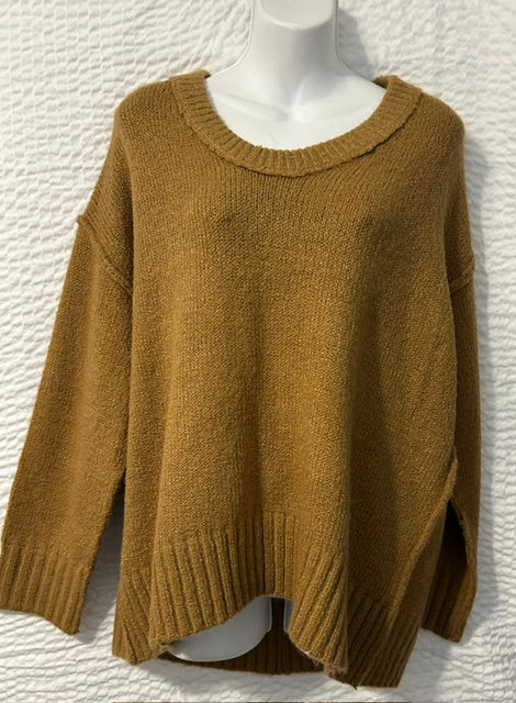 Camel Scoopneck Sweater S
