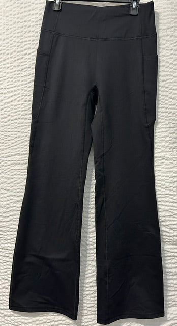 Flare Leg Black Leggings L